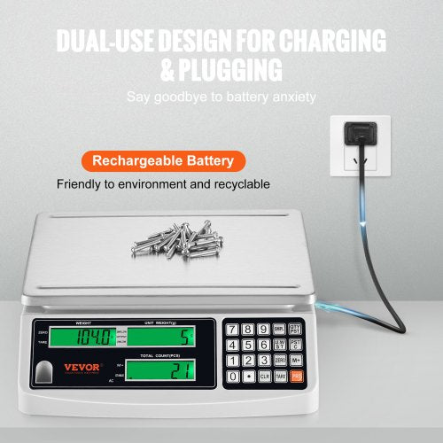 Industrial Counting Scale 30 kg x 1 g Digital Scale for Parts and Coins
