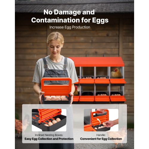 2 Tiers Chicken Nesting Boxes 8 Compartments Metal Egg Laying With Protective