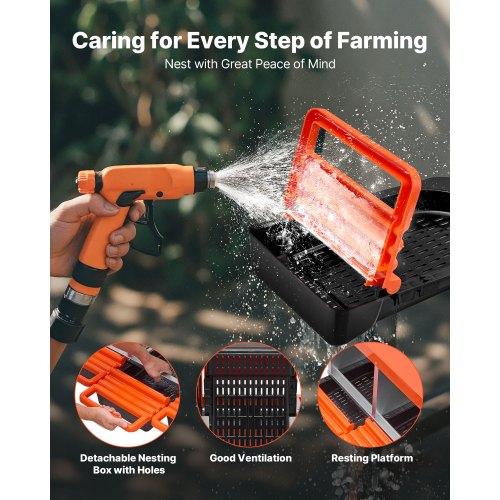 2 Tiers Chicken Nesting Boxes 8 Compartments Metal Egg Laying With Protective