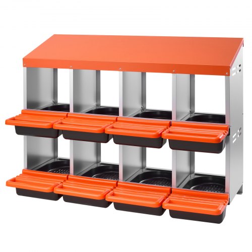 2 Tiers Chicken Nesting Boxes 8 Compartments Metal Egg Laying With Protective