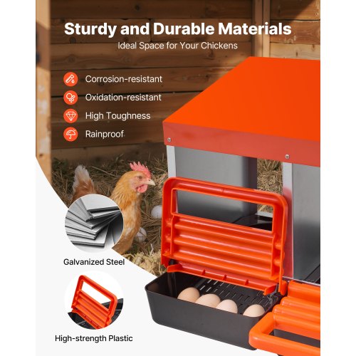 2 Tiers Chicken Nesting Boxes 10 Compartments Metal Egg Laying With Protective