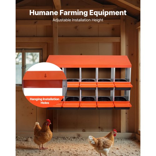 2 Tiers Chicken Nesting Boxes 10 Compartments Metal Egg Laying With Protective