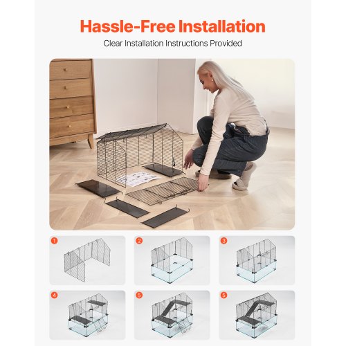 Hamster Cage 360° Viewing Transparent Hamster Habitats Small Animal Cage