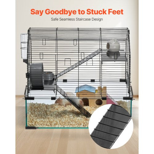 Hamster Cage 360° Viewing Transparent Hamster Habitats Small Animal Cage