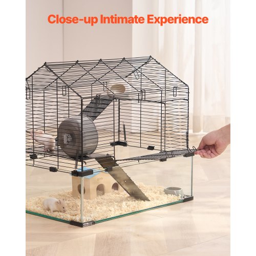 Hamster Cage 360° Viewing Transparent Hamster Habitats Small Animal Cage