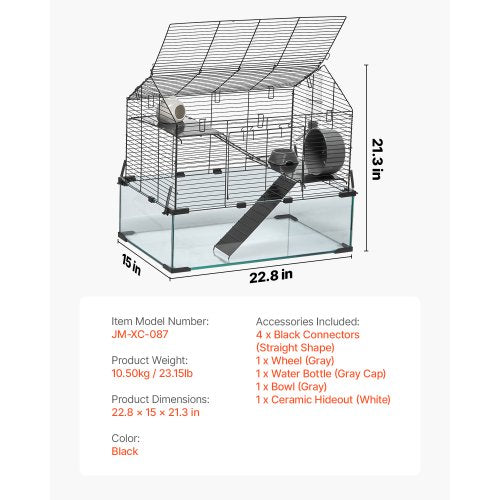 Hamster Cage 360° Viewing Transparent Hamster Habitats Small Animal Cage