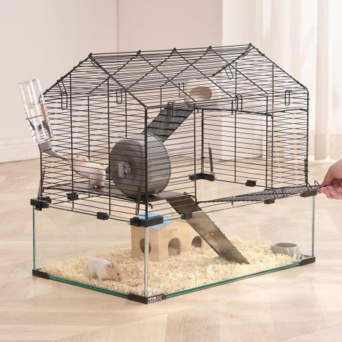 Hamster Cage 360° Viewing Transparent Hamster Habitats Small Animal Cage
