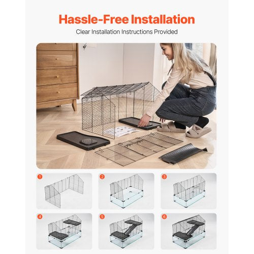 Hamster Cage 360° Viewing Transparent Hamster Habitats Small Animal Cage