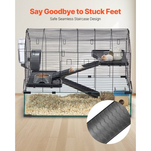 Hamster Cage 360° Viewing Transparent Hamster Habitats Small Animal Cage