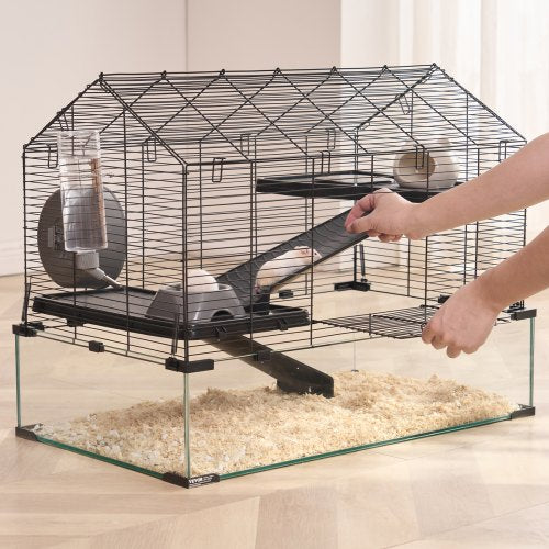 Hamster Cage 360° Viewing Transparent Hamster Habitats Small Animal Cage
