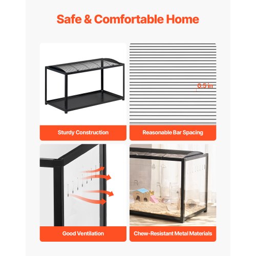 Hamster Cage 360° Viewing Transparent Hamster Habitats Small Animal Cage