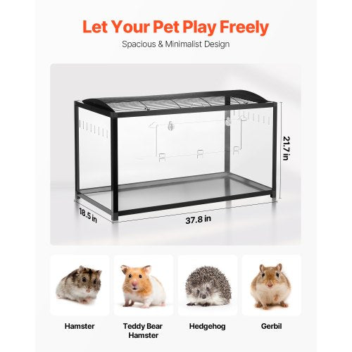 Hamster Cage 360° Viewing Transparent Hamster Habitats Small Animal Cage