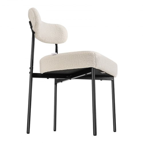 Boucle Dining Chairs Set of 4 Mid Century Modern Sherpa Accent Chairs