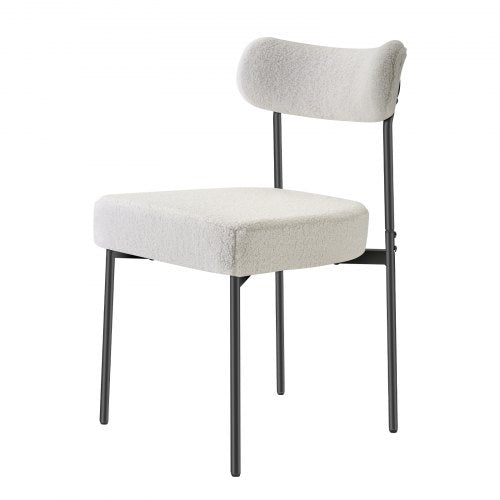 Boucle Dining Chairs Set of 4 Mid Century Modern Sherpa Accent Chairs