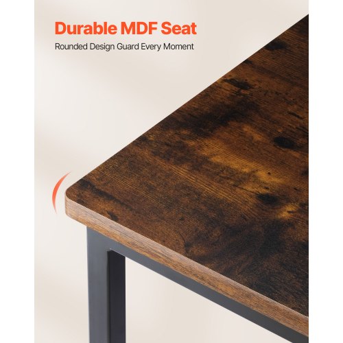 Dining Chairs Set of 2 Wooden Table Chairs with Metal Frame and Backrest