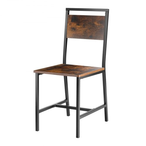 Dining Chairs Set of 2 Wooden Table Chairs with Metal Frame and Backrest