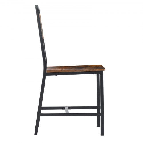 Dining Chairs Set of 2 Wooden Table Chairs with Metal Frame and Backrest