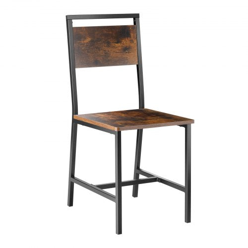 Dining Chairs Set of 2 Wooden Table Chairs with Metal Frame and Backrest