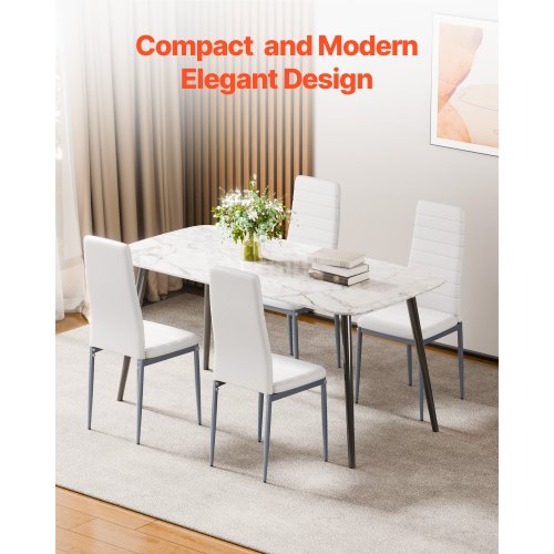 Modern Dining Room Accent Chairs Set of 4 Upholstered Leather Side Chair 1