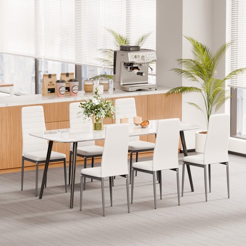 Modern Dining Room Accent Chairs Set of 4 Upholstered Leather Side Chair 1