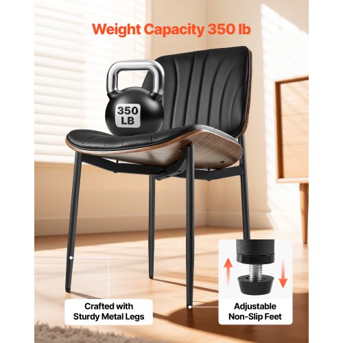 Modern Dining Room Accent Chairs Set of 2 Upholstered Leather Side Chair