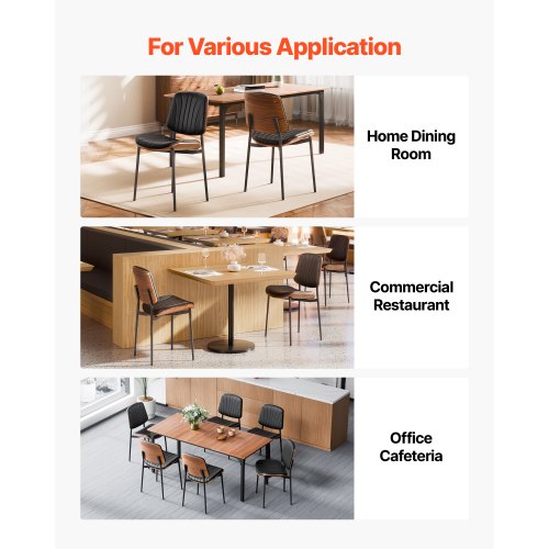 Modern Dining Room Accent Chairs Set of 2 Upholstered Leather Side Chair
