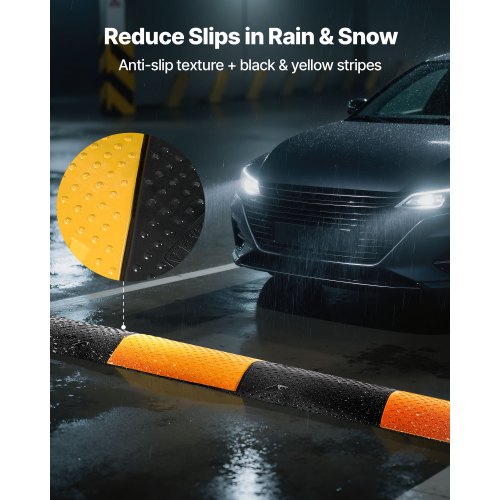 40 in Rubber Speed Bump 2 Pack 2 Channel Heavy Duty Traffic Speed Hump