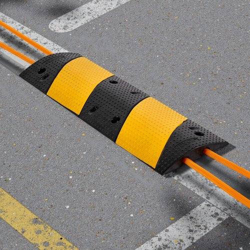 40 in Rubber Speed Bump 2 Pack 2 Channel Heavy Duty Traffic Speed Hump