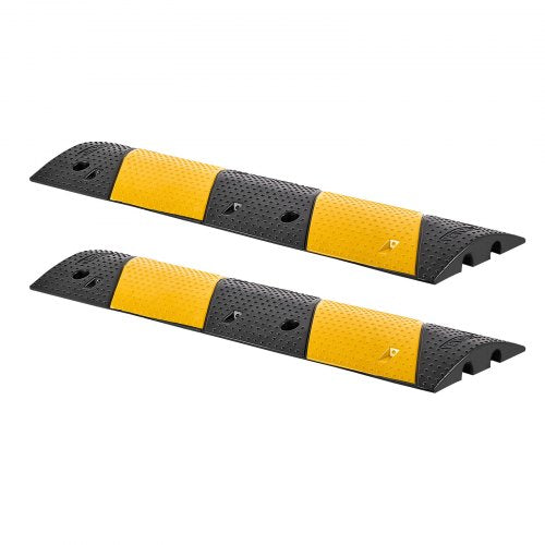 40 in Rubber Speed Bump 2 Pack 2 Channel Heavy Duty Traffic Speed Hump