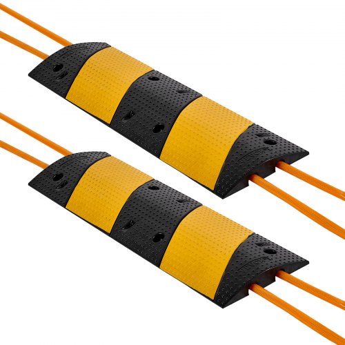 40 in Rubber Speed Bump 2 Pack 2 Channel Heavy Duty Traffic Speed Hump