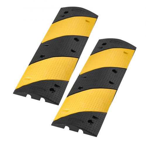 40 in Rubber Speed Bump 2 Pack 2 Channel Heavy Duty Traffic Speed Hump