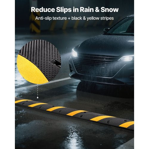 6FT Rubber Speed Bump 2 Channel Heavy Duty Traffic Speed Hump 22000