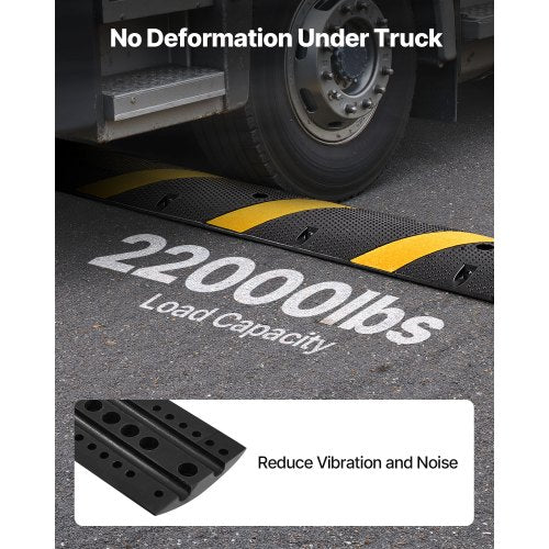 6FT Rubber Speed Bump 2 Pack 2 Channel Heavy Duty Traffic Speed Hump