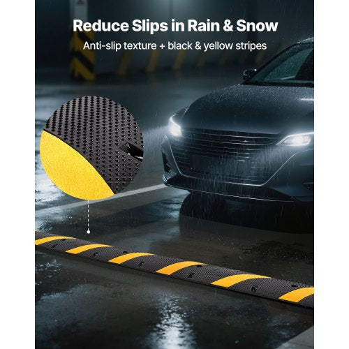 6FT Rubber Speed Bump 2 Pack 2 Channel Heavy Duty Traffic Speed Hump