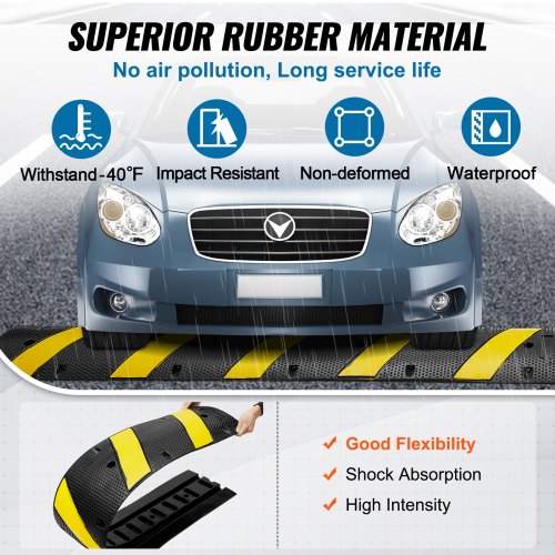72 Rubber Speed Bump Dual Channel Supports up to 22000 lbs Durable