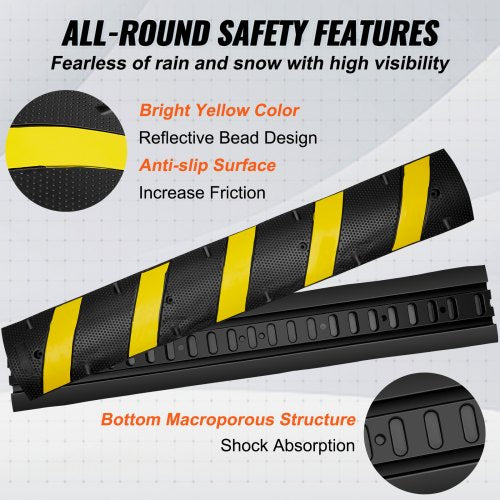 72 Rubber Speed Bump Dual Channel Supports up to 22000 lbs Durable