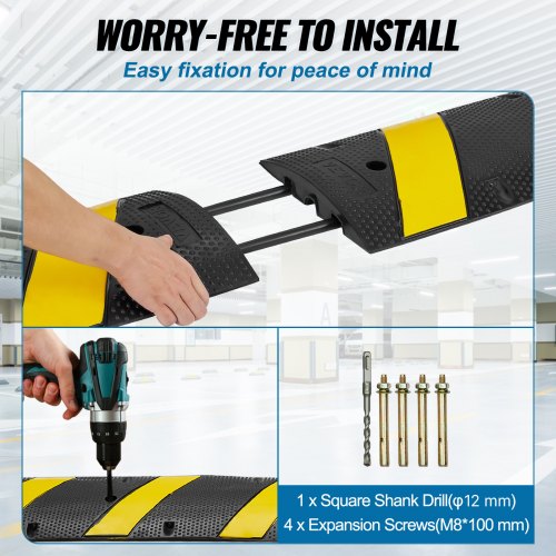 72 Rubber Speed Bump Dual Channel Supports up to 22000 lbs Durable
