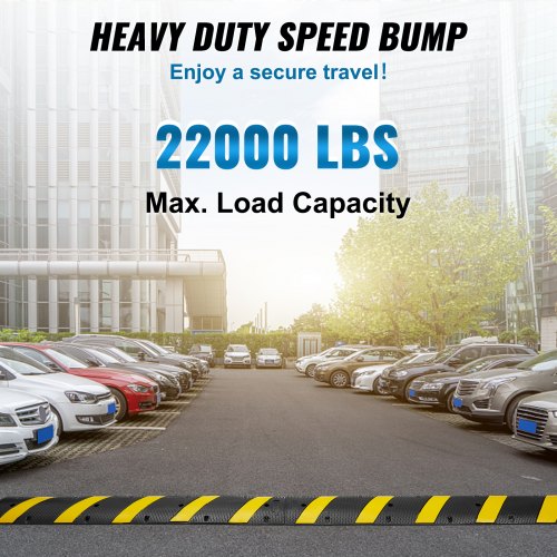 2PCs 6 ft72 Rubber Speed Hump 2 Channel 22000 lbs Capacity Heavy Duty