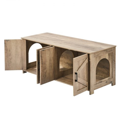 Cat Litter Box Enclosure for 2 Cats Litter Box Furniture Hidden with Double