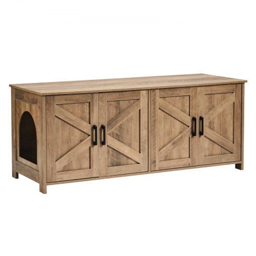 Cat Litter Box Enclosure for 2 Cats Litter Box Furniture Hidden with Double