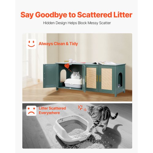 Cat Litter Box Enclosure for Multi Cats 47.2 in Hidden Litter Box Cabinet 1