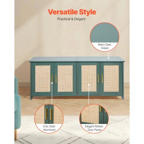 Cat Litter Box Enclosure for Multi Cats 47.2 in Hidden Litter Box Cabinet 1