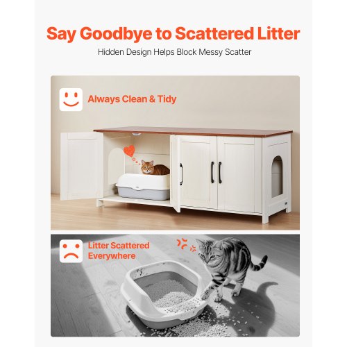 Cat Litter Box Enclosure for Multi Cats 47.2 in Hidden Litter Box Cabinet 2