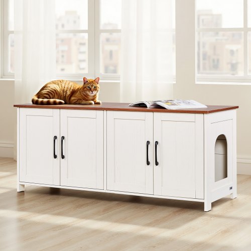 Cat Litter Box Enclosure for Multi Cats 47.2 in Hidden Litter Box Cabinet 2