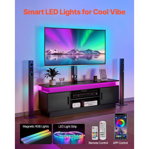 60 TV Stand with Mount for up to 75 in TVs Entertainment Center with Power