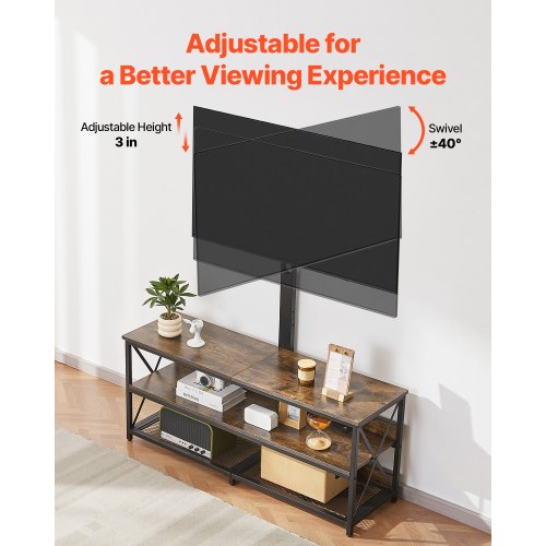 48 TV Stand with Mount for up to 75 in TVs Entertainment Center with Power