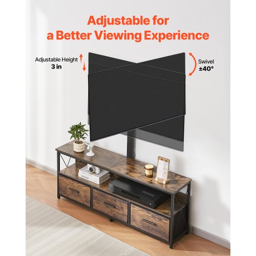 52 TV Stand with Mount for up to 75 in TVs Entertainment Center with Power