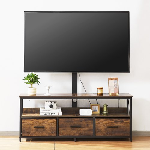 52 TV Stand with Mount for up to 75 in TVs Entertainment Center with Power