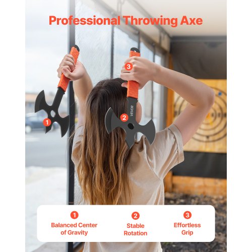Throwing Axes and Tomahawks 3 Pack 13.4 inch Triple Edge Axe Throwing