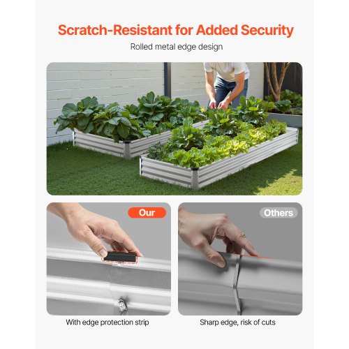 Metal Raised Garden Bed 12 x 4 x 1 ft Outdoor Galvanized Planter Box with Open